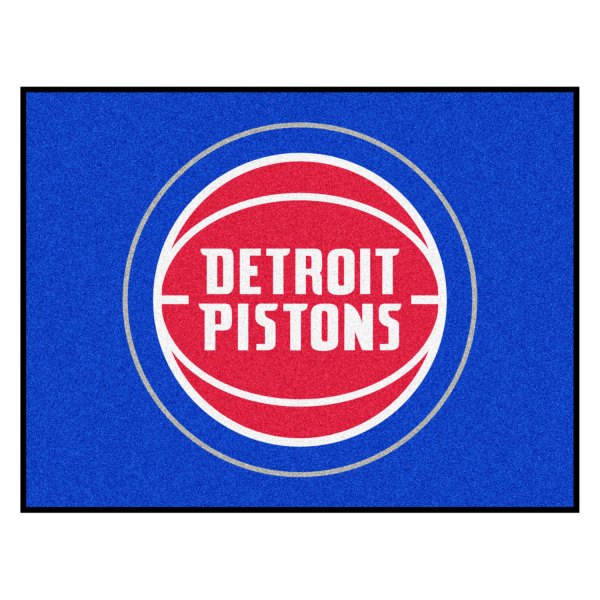 FanMats® - Detroit Pistons 33.75" x 42.5" Nylon Face All-Star Floor Mat with "Basketball with Wordmark" Logo