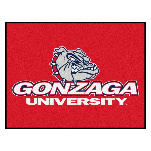 FanMats® - Gonzaga University 33.75" x 42.5" Red Nylon Face All-Star Floor Mat with "Bulldog with Wordmark" Logo