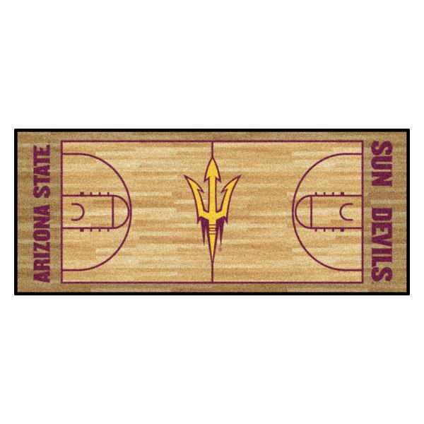 FanMats® - Arizona State University 30" x 72" Nylon Face Basketball Court Runner Mat with "Pitchfork" Logo