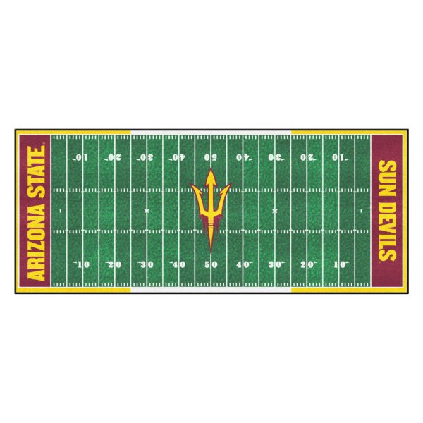 FanMats® - Arizona State University 30" x 72" Nylon Face Football Field Runner Mat with "Pitchfork" Logo