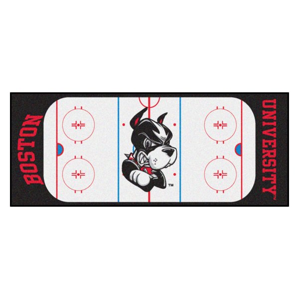FanMats® - Boston University 30" x 72" Nylon Face Hockey Rink Runner Mat with "Terrier" Logo