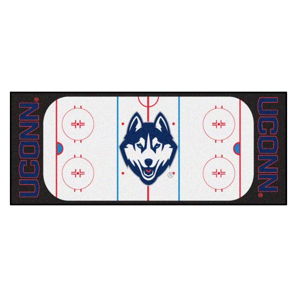 FanMats® - University of Connecticut 30" x 72" Nylon Face Hockey Rink Runner Mat with "Husky" Logo