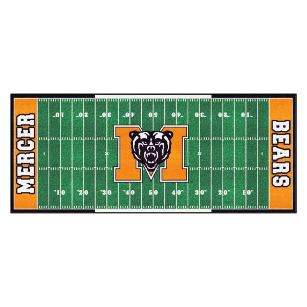 FanMats® - Mercer University 30" x 72" Nylon Face Football Field Runner Mat with "M & Bear" Logo & "Mercer"
