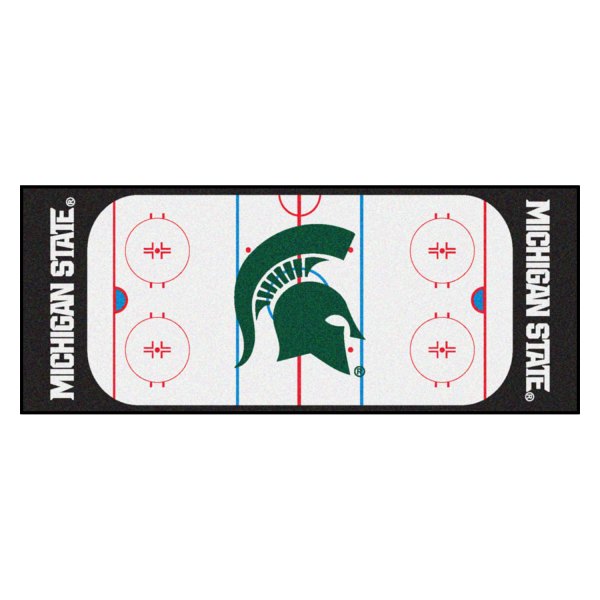 FanMats® - Michigan State University 30" x 72" Nylon Face Hockey Rink Runner Mat with "Spartan Helmet" Logo