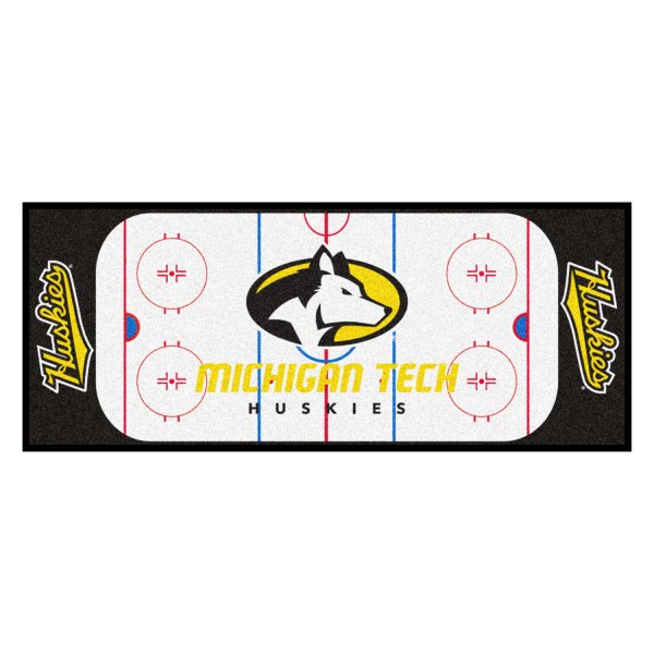 FanMats® - Michigan Tech University 30" x 72" Nylon Face Hockey Rink Runner Mat with "Husky" Logo & Wordmark