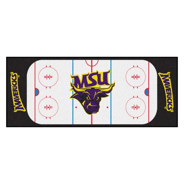 FanMats® - Minnesota State University (Mankato) 30" x 72" Nylon Face Hockey Rink Runner Mat with "MSU & Maverick" Logo & Wordmark