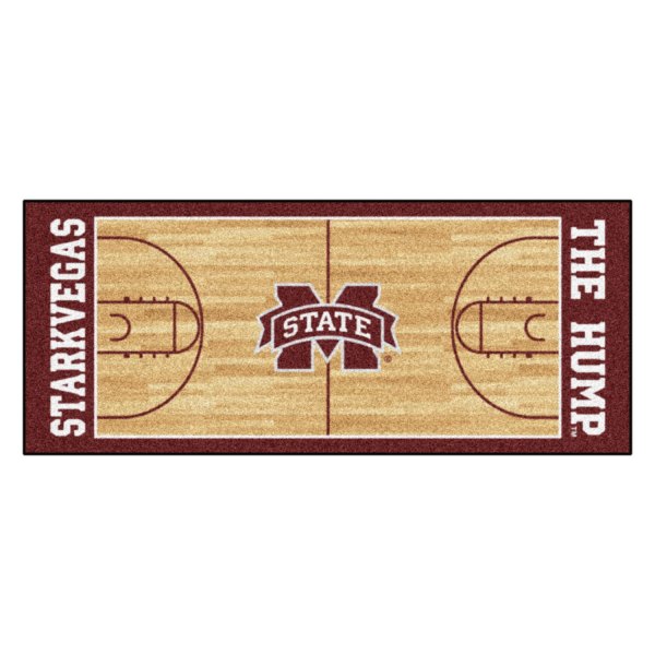FanMats® - Mississippi State University 30" x 72" Nylon Face Basketball Court Runner Mat with "M State" Logo & Wordmark