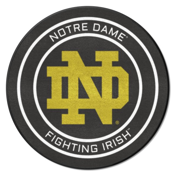 FanMats® - Notre Dame 27" Dia Nylon Face Hockey Puck Floor Mat with "ND" Logo