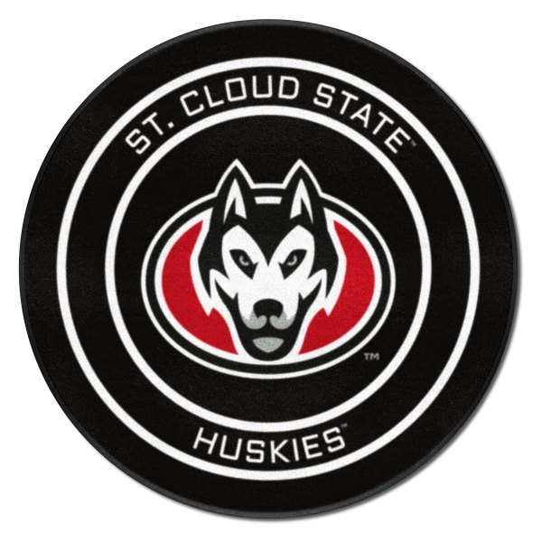 FanMats® - St. Cloud State University 27" Dia Nylon Face Hockey Puck Floor Mat with "St. C" Logo
