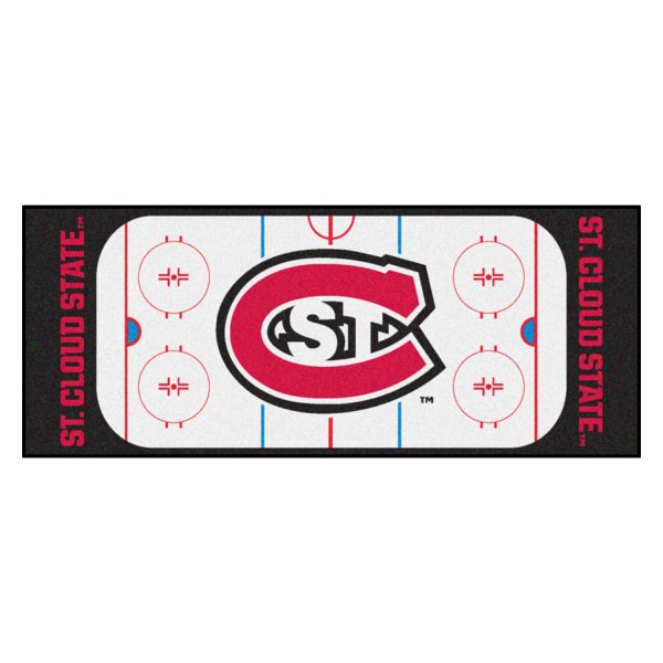 FanMats® - St. Cloud State University 30" x 72" Nylon Face Hockey Rink Runner Mat with "St. C" Logo & Wordmark