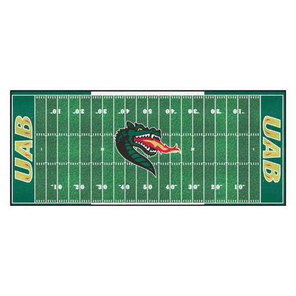 FanMats® - University of Alabama at Birmingham 30" x 72" Nylon Face Football Field Runner Mat with "Dragon" Logo & "UAB"
