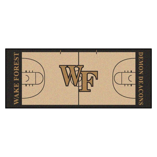 FanMats® - Wake Forest University 30" x 72" Nylon Face Basketball Court Runner Mat with "WF" Logo & Wordmark