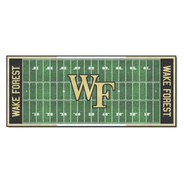 FanMats® - Wake Forest University 30" x 72" Nylon Face Football Field Runner Mat with "WF" Logo & Wordmark