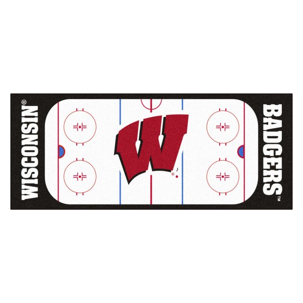 FanMats® - University of Wisconsin 30" x 72" Nylon Face Hockey Rink Runner Mat with "W" Logo