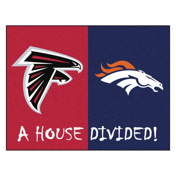 FanMats® - Atlanta Falcons/Denver Broncos 33.75" x 42.5" Nylon Face House Divided Floor Mat