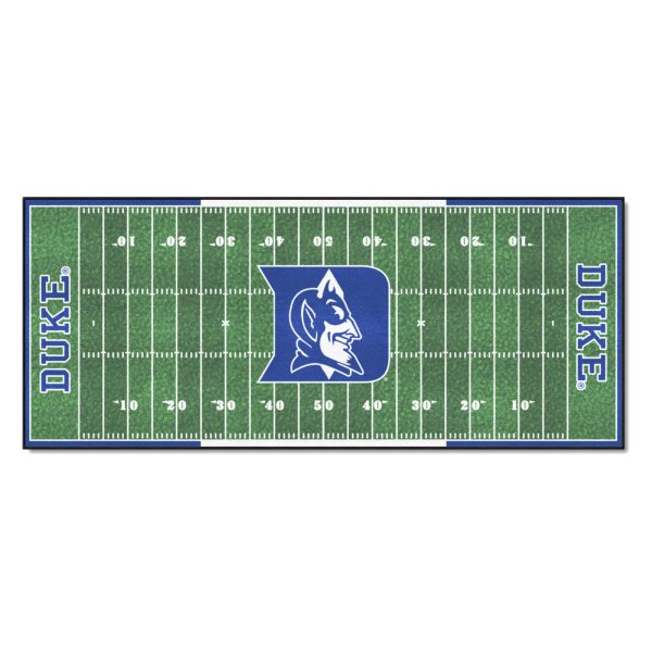 FanMats® - Duke University 30" x 72" Nylon Face Football Field Runner Mat with "D" Logo
