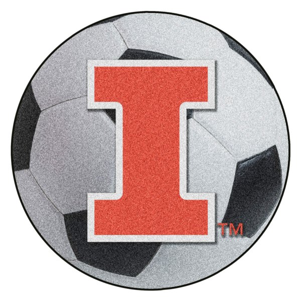 FanMats® - University of Illinois 27" Dia Nylon Face Soccer Ball Floor Mat with "I" Logo
