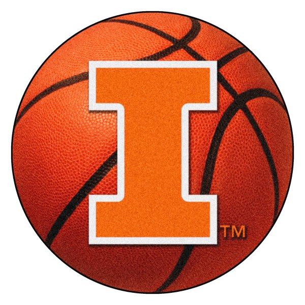 FanMats® - University of Illinois 27" Dia Nylon Face Basketball Ball Floor Mat with "I" Logo