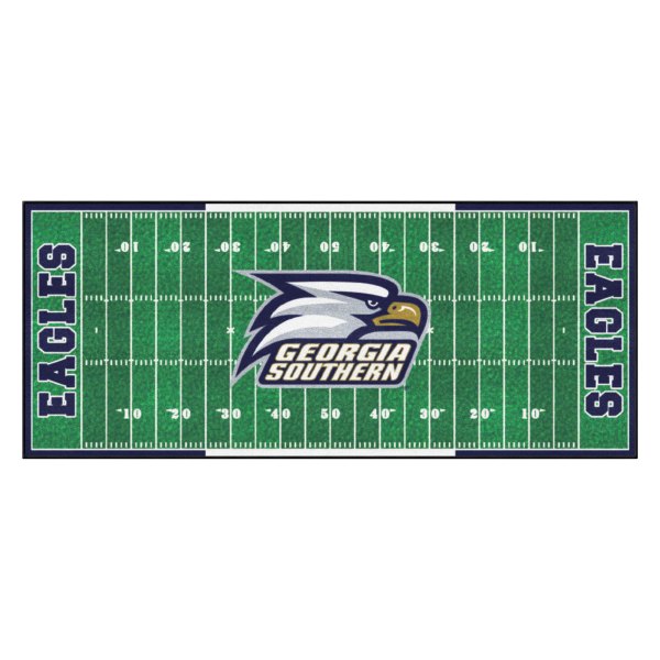 FanMats® - Georgia Southern University 30" x 72" Nylon Face Football Field Runner Mat with "Eagle" Logo & "Georgia Southern" Wordmark