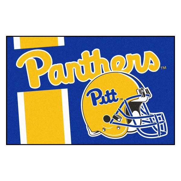 FanMats® - University of Pittsburgh 19" x 30" Nylon Face Uniform Starter Mat with Football Helmet with Wordmark & Stripe