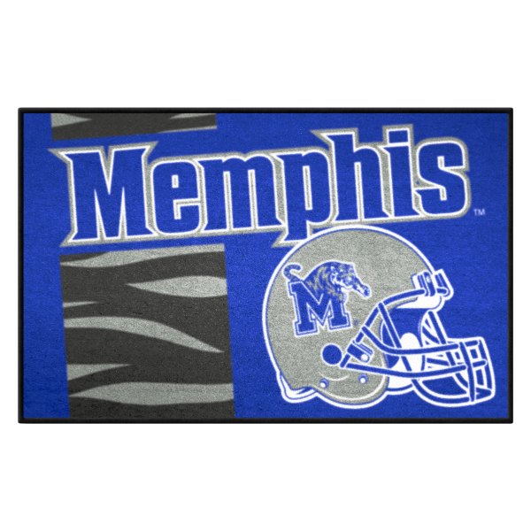 FanMats® - University of Memphis 19" x 30" Nylon Face Uniform Starter Mat with Football Helmet with Wordmark & Stripe