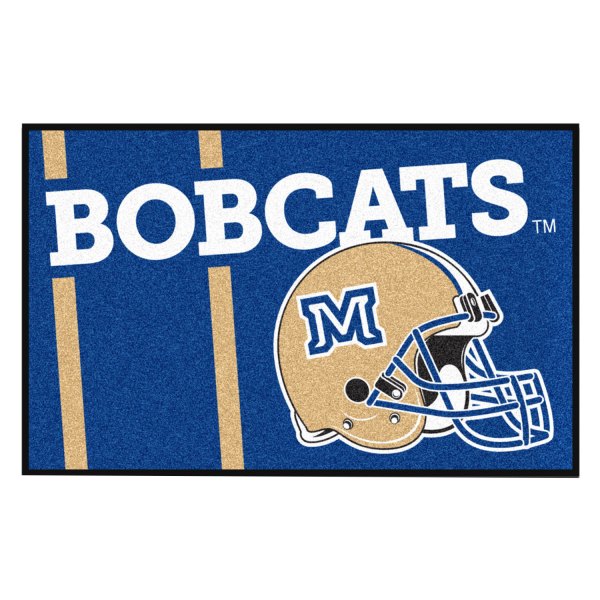 FanMats® - Montana State University 19" x 30" Nylon Face Uniform Starter Mat with Football Helmet with Wordmark & Stripe