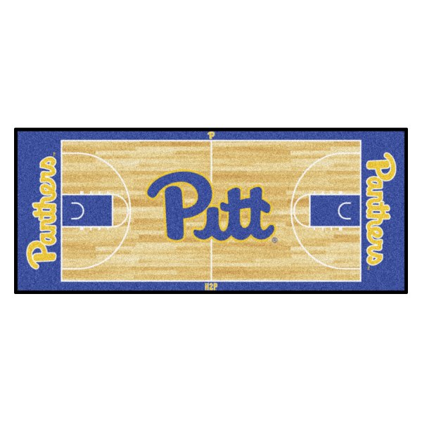 FanMats® - University of Pittsburgh 30" x 72" Nylon Face Basketball Court Runner Mat with "Script Pitt" Logo & Wordmark