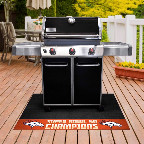 FanMats® - NFL "Denver Broncos" 26" x 42" Grill Mat with "Super Bowl L Champions" Logo