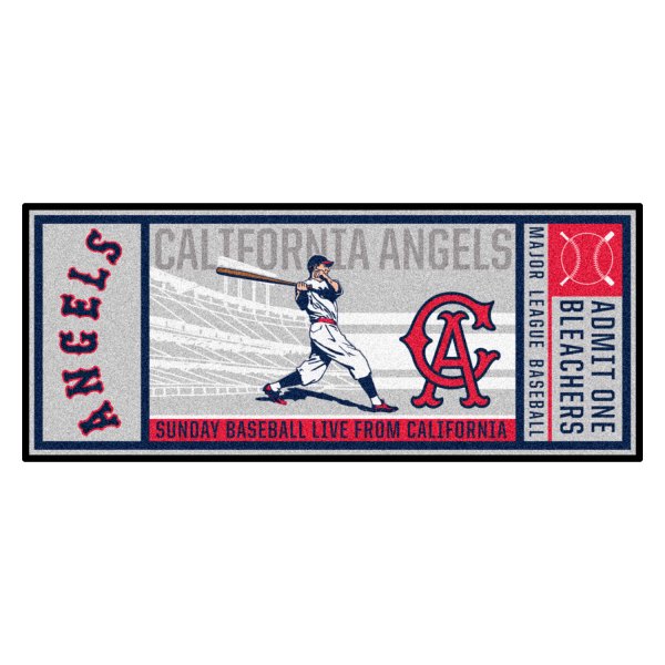 FanMats® - Cooperstown Retro Collection 1966 California Angels 30" x 72" Nylon Face Retro Ticket Runner Mat