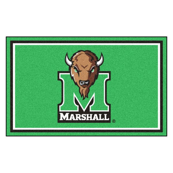 FanMats® - Marshall University 48" x 72" Nylon Face Ultra Plush Floor Rug with "Bison Head & M" Logo