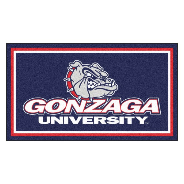 FanMats® - Gonzaga University 36" x 60" Nylon Face Plush Floor Rug with "Bulldog with Wordmark" Logo