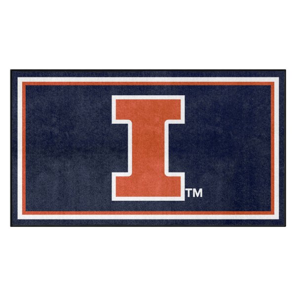 FanMats® - University of Illinois 36" x 60" Nylon Face Plush Floor Rug with "I" Logo