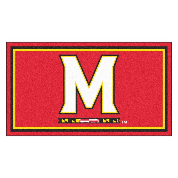FanMats® - University of Maryland 36" x 60" Nylon Face Plush Floor Rug with "M & Flag Strip" Logo
