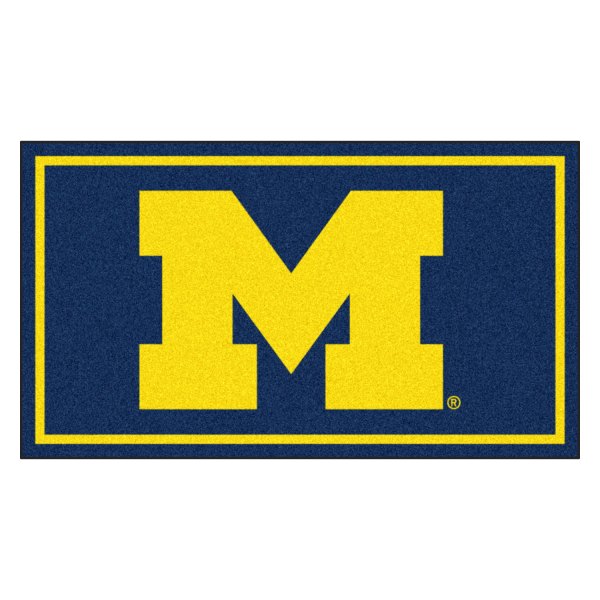 FanMats® - University of Michigan 36" x 60" Nylon Face Plush Floor Rug with "Block M" Logo