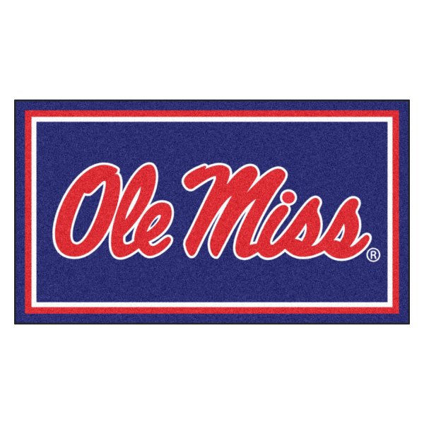 FanMats® - University of Mississippi (Ole Miss) 36" x 60" Nylon Face Plush Floor Rug with "Ole Miss" Script Logo