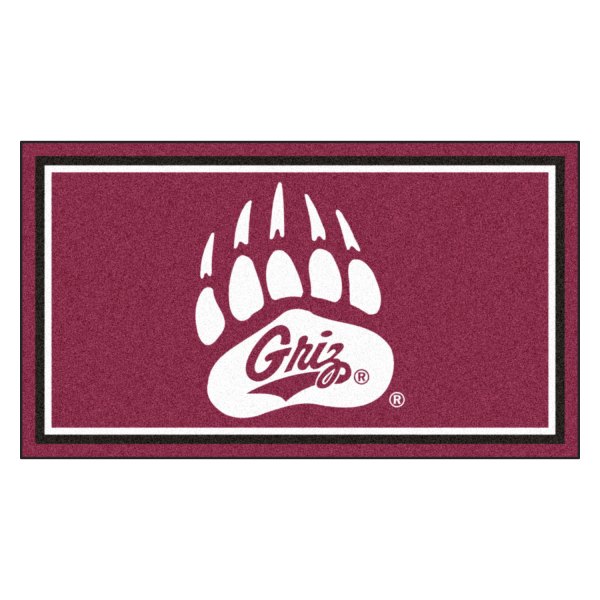 FanMats® - University of Montana 36" x 60" Nylon Face Plush Floor Rug with "Bear Claw & Griz" Logo