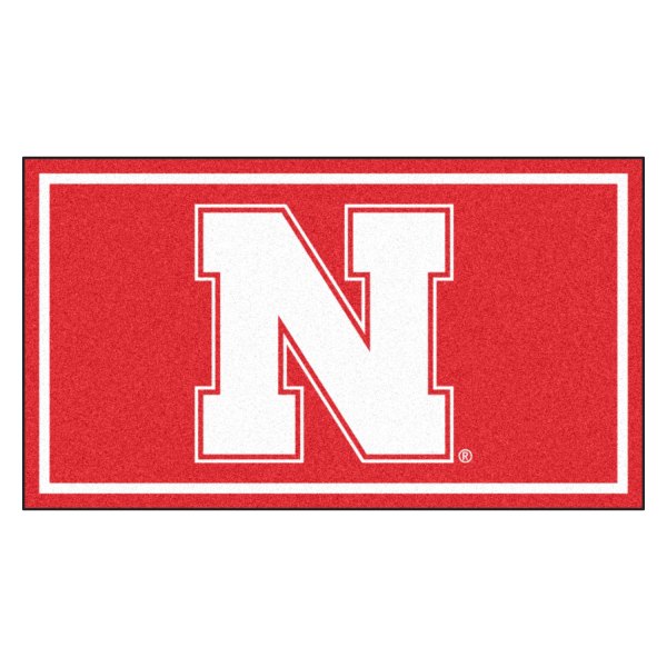 FanMats® - University of Nebraska 36" x 60" Nylon Face Plush Floor Rug with "Block N" Logo