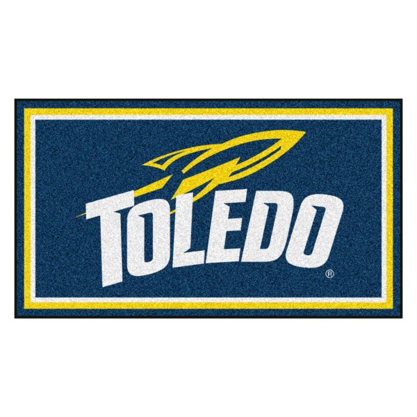 FanMats® - University of Toledo 36" x 60" Nylon Face Plush Floor Rug with "Rocket & Toledo" Logo