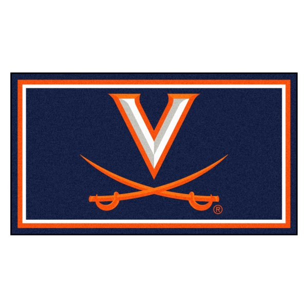 FanMats® - University of Virginia 36" x 60" Nylon Face Plush Floor Rug with "V with Swords" Logo