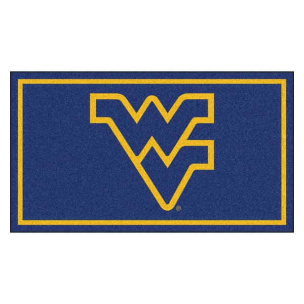 FanMats® - West Virginia University 36" x 60" Nylon Face Plush Floor Rug with "WV" Logo