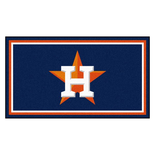 FanMats® - Houston Astros 36" x 60" Nylon Face Plush Floor Rug with "Circular Houston Astors & H/Star" Logo