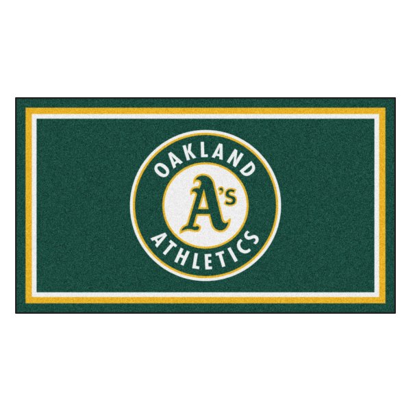 FanMats® - Oakland Athletics 36" x 60" Nylon Face Plush Floor Rug with "Circular Oakland Athletics with A" Logo