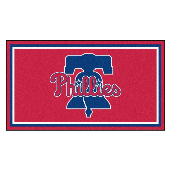 FanMats® - Philadelphia Phillies 36" x 60" Nylon Face Plush Floor Rug with "Baseball Diamond, Bell & Script Phillies" Logo