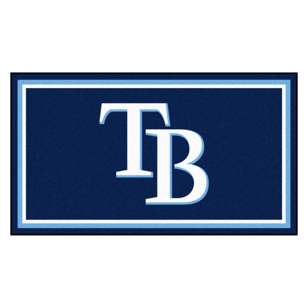FanMats® - Tampa Bay Rays 36" x 60" Nylon Face Plush Floor Rug with "Baseball Diamond & Rays Wordmark" Logo