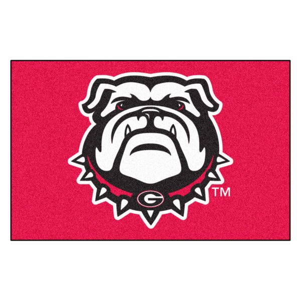 FanMats® - University of Georgia 19" x 30" Red Nylon Face Starter Mat with "Bulldog" Logo