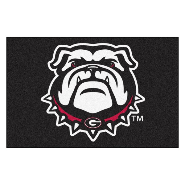 FanMats® - University of Georgia 19" x 30" Black Nylon Face Starter Mat with "Bulldog" Logo