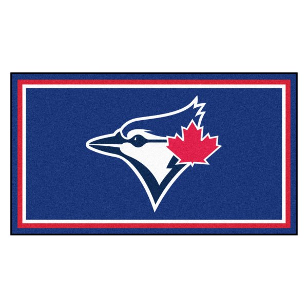 FanMats® - Toronto Blue Jays 36" x 60" Nylon Face Plush Floor Rug with "Circular Toronto Blue Jays & Blue Jay" Logo