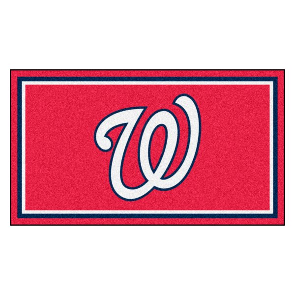 FanMats® - Washington Nationals 36" x 60" Nylon Face Plush Floor Rug with "Circular Wasington Nationals with W" Logo