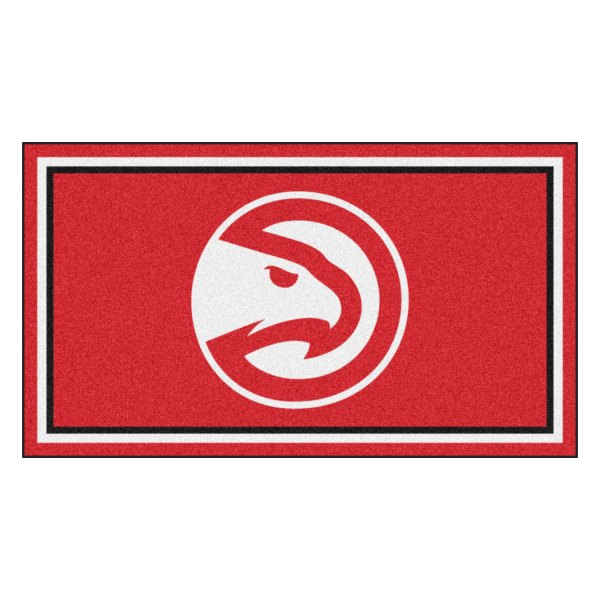 FanMats® - Atlanta Hawks 36" x 60" Nylon Face Plush Floor Rug with "Hawk" Primary Icon
