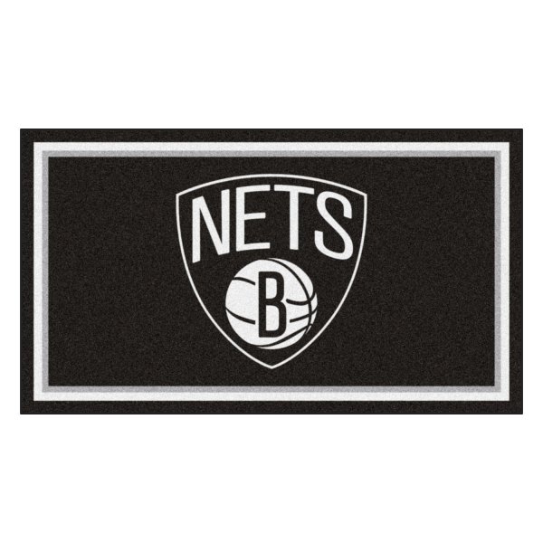 FanMats® - Brooklyn Nets 36" x 60" Nylon Face Plush Floor Rug with "Nets & B Shield" Logo